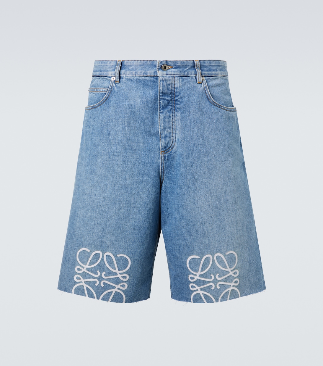 

Джинсовые шорты с анаграммой Loewe, Washed Denim