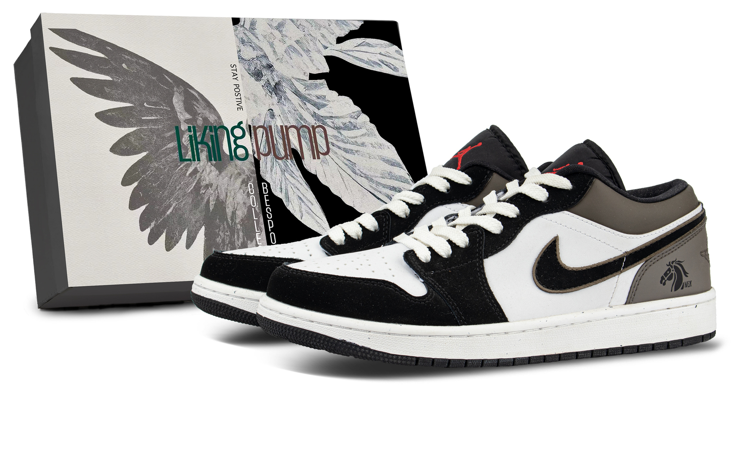 

Jordan Air 1 с кожаной подкладкой и амортизацией, низкие кроссовки в винтажном стиле для баскетбола, унисекс, черно-коричневые