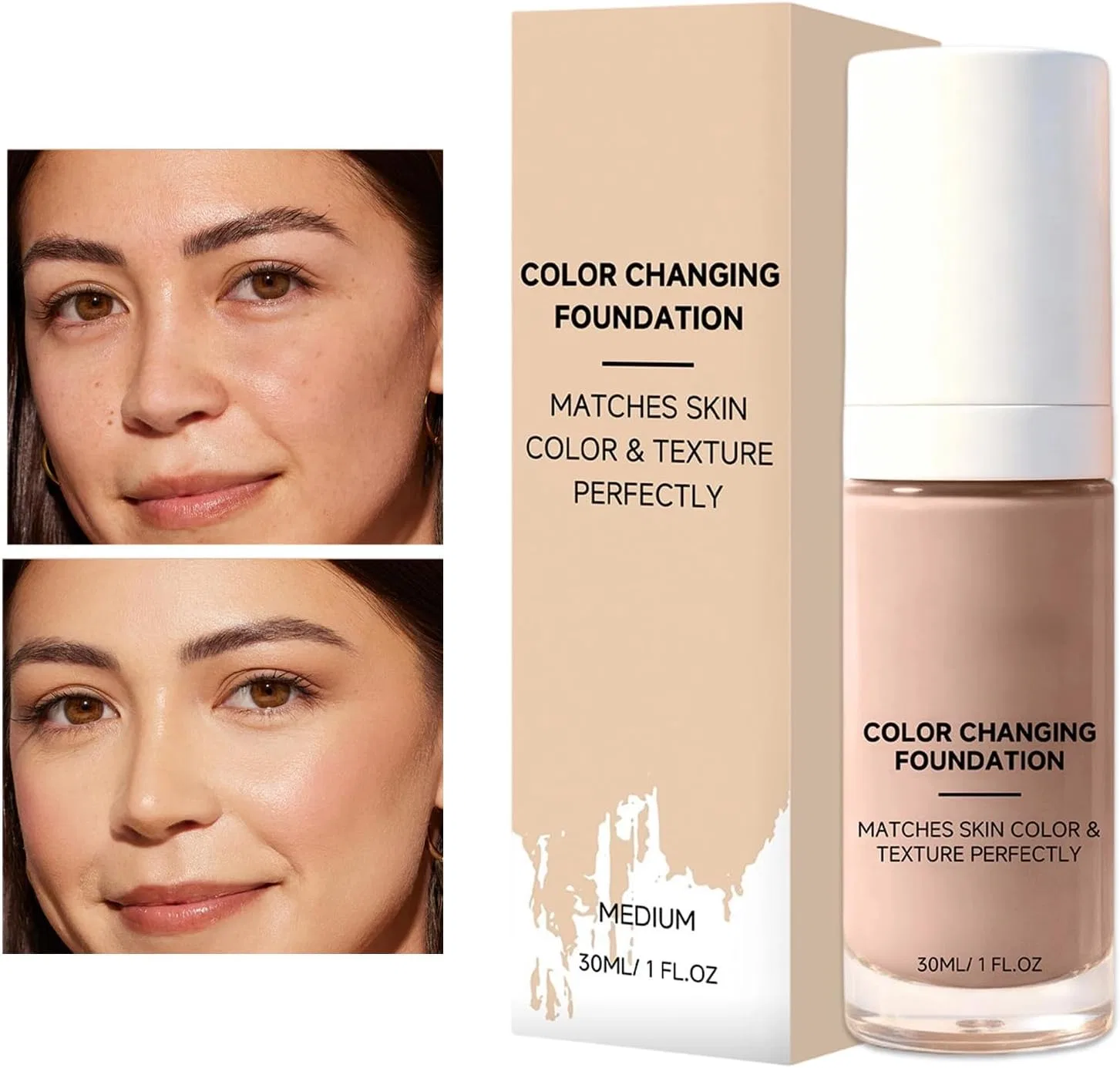 CC-консилер Color Changing Foundation для лица, No brand, 1 шт, средний оттенок кожи