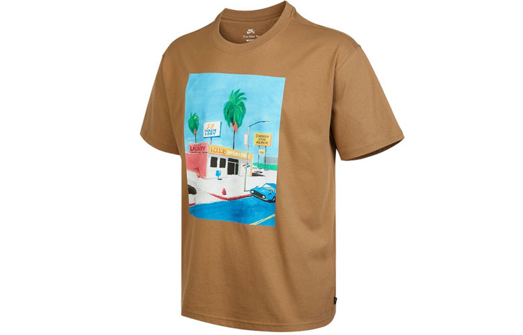 

Футболка мужская Nike темная плавающая древесина коричневая