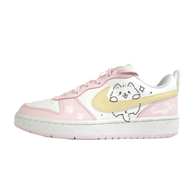 

Nike Антискользящие износостойкие низкие детские скейтерские кеды Court Borough белые для подростков