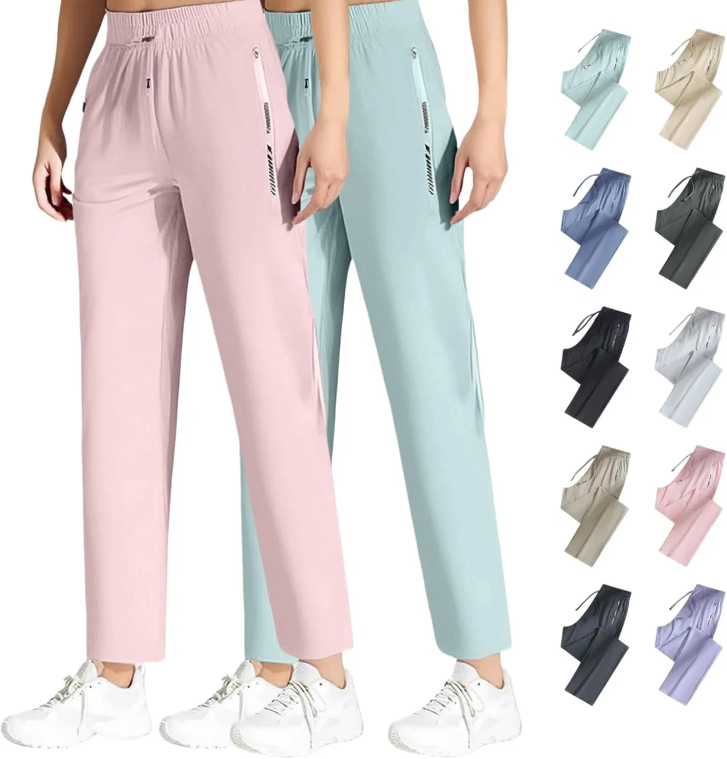 Женские спортивные брюки, быстросохнущие, дышащие, Z1-pink+mint Green