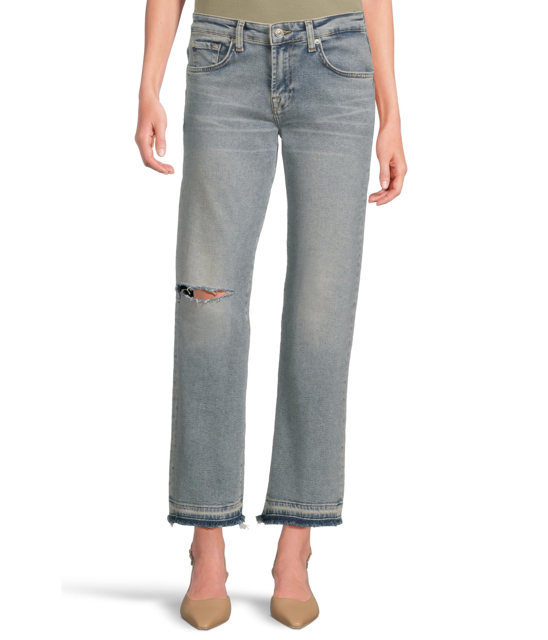 

Джинсы 7 For All Mankind Calie Straight Ankle, Shore Break