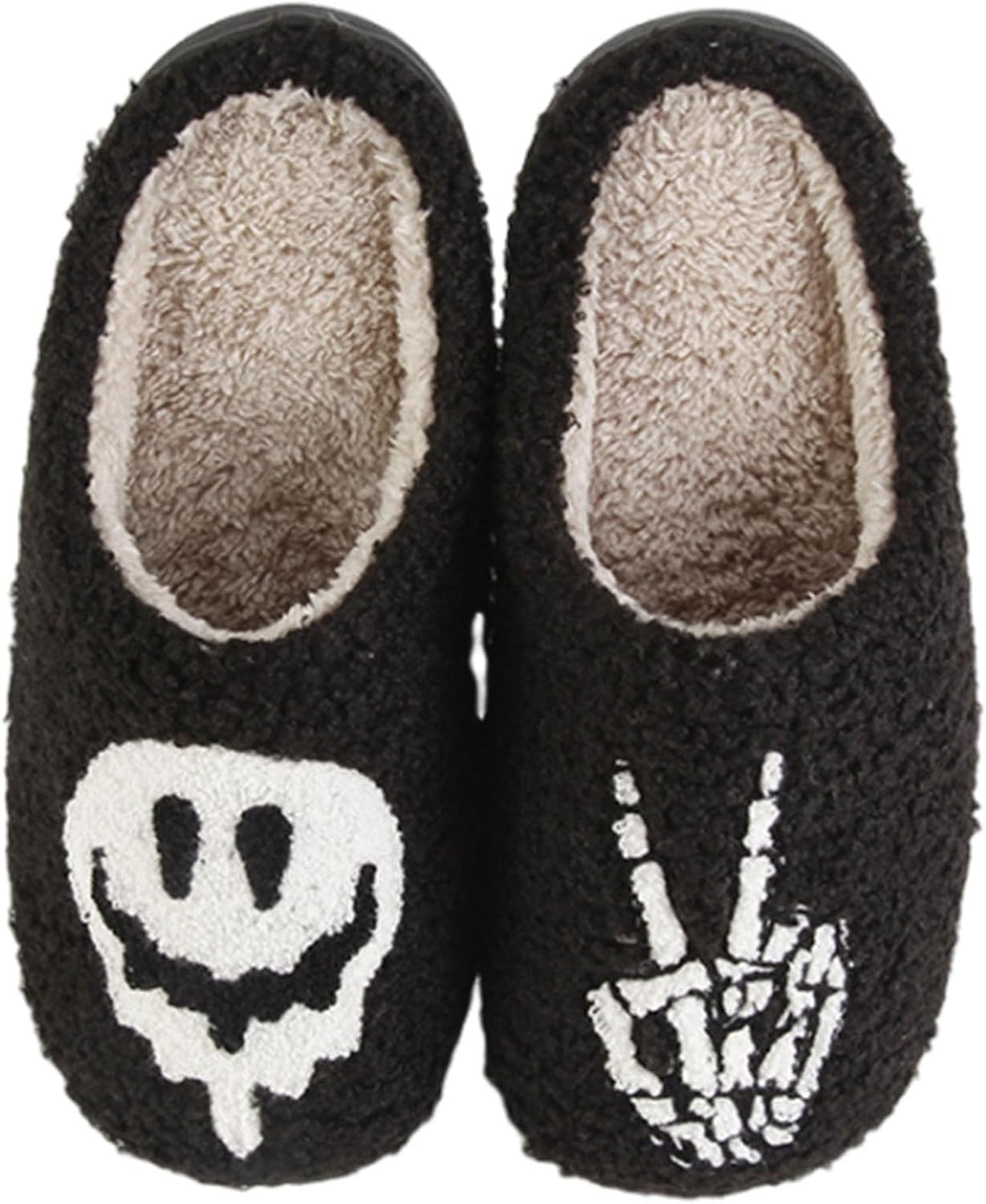 

Женские и мужские тапочки NMHOO с растительными, животными и фруктовыми принтами, ретро, уютные, пушистые, с вышивкой, с утепленной подошвой из памяти формы, для дома и улицы, Skeleton Finger