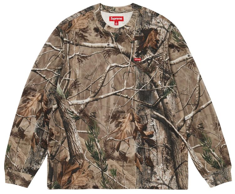 

Футболка Supreme Small Box с длинными рукавами, камуфляж Realtree AP, зеленый
