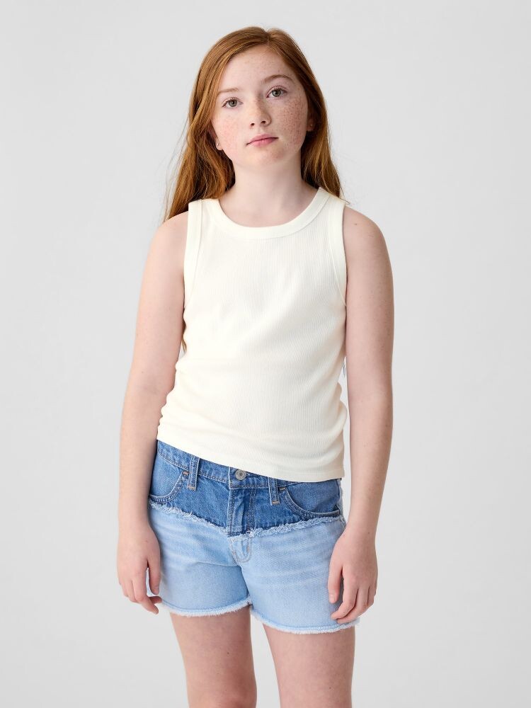

Детский топ в рубчик Gap, белый