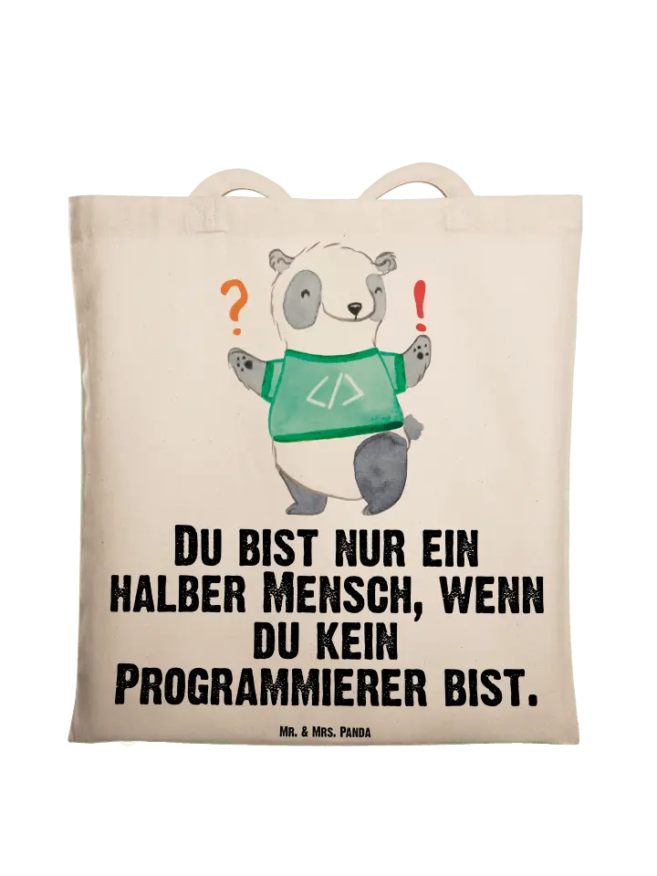 

Сумка для переноски Mr & Mrs Panda Programmierer Herz, кремовый