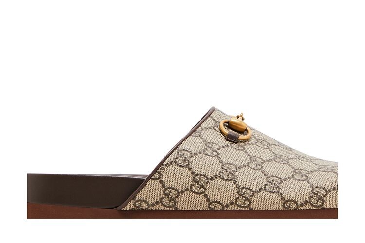 Шлепанцы Gucci Wmns Horsebit Slipper GG Supreme - Beige, коричневый — фото 2