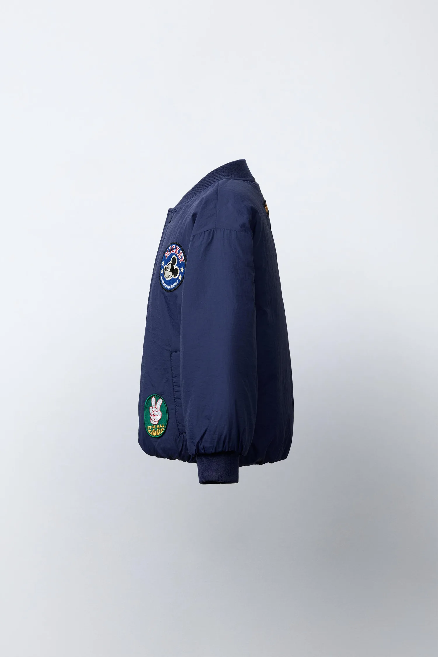 Куртка-бомбер с нашивкой микки маус disney Zara, синий — фото 3