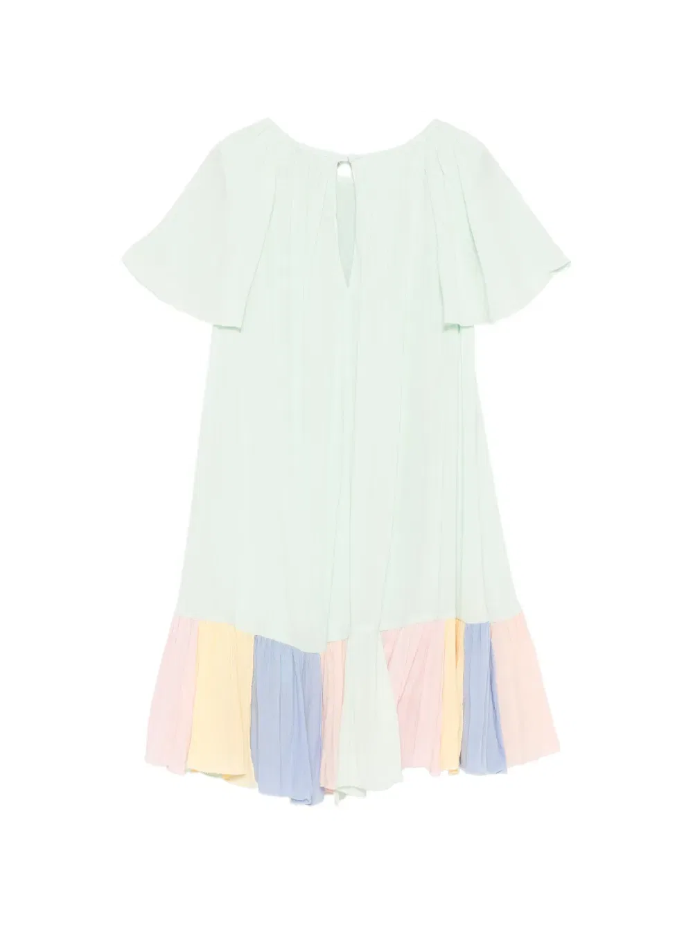 Платье с оборками и цветовыми блоками Stella Mccartney Kids, зеленый — фото 2