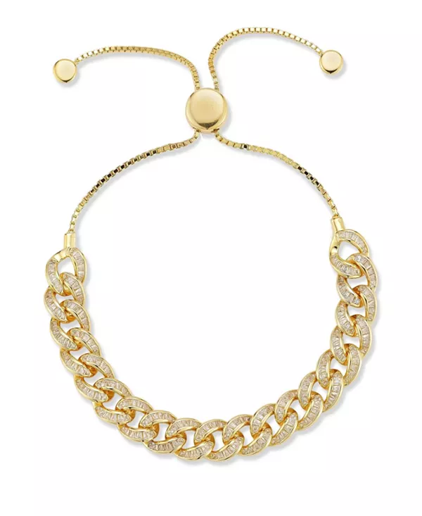 

Браслет-Багет из стерлингового серебра с регулируемой огранкой Rachel Zoe, gold