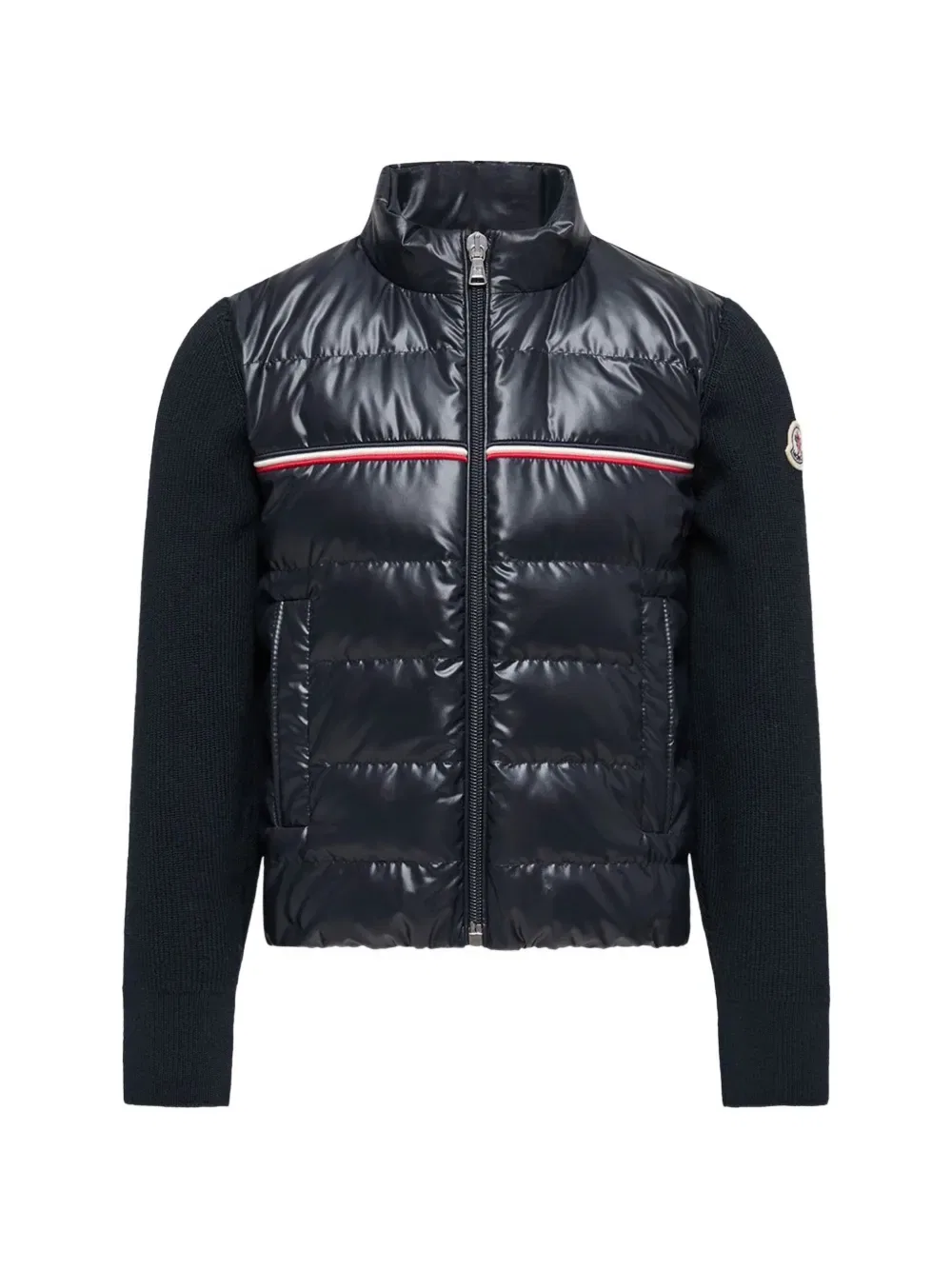 Стеганая куртка с панелями Moncler Enfant, синий