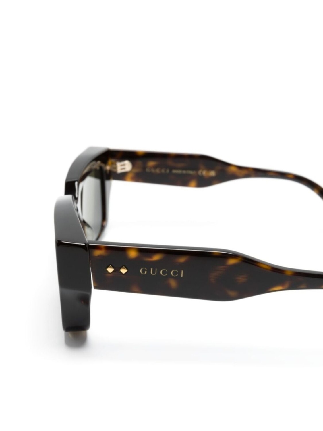Gucci Eyewear солнцезащитные очки в прямоугольной оправе, коричневый — фото 3