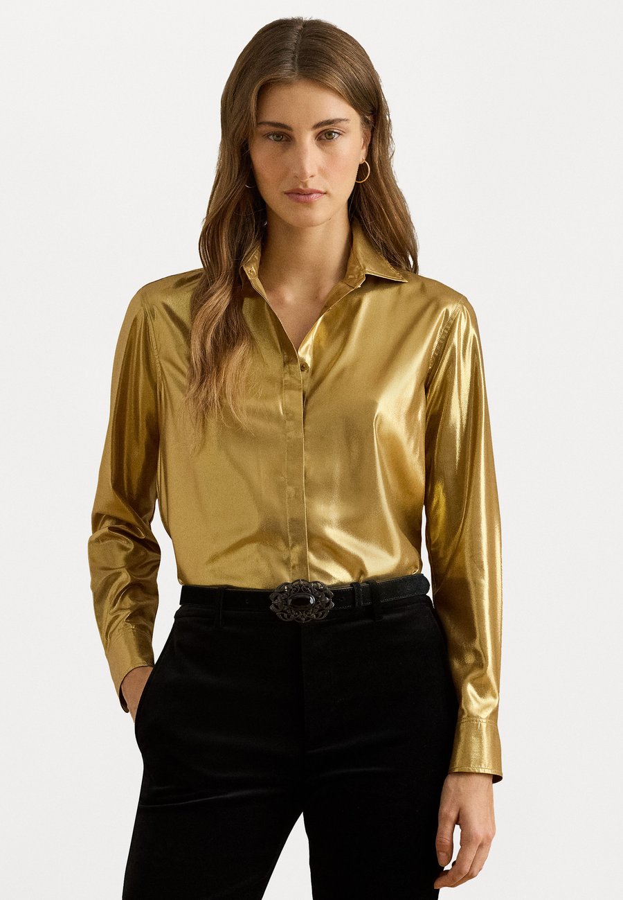 

Блуза Lauren Ralph Lauren KRISTY CLASSIC FIT METALLIC SHIRT, Gold-Coloured