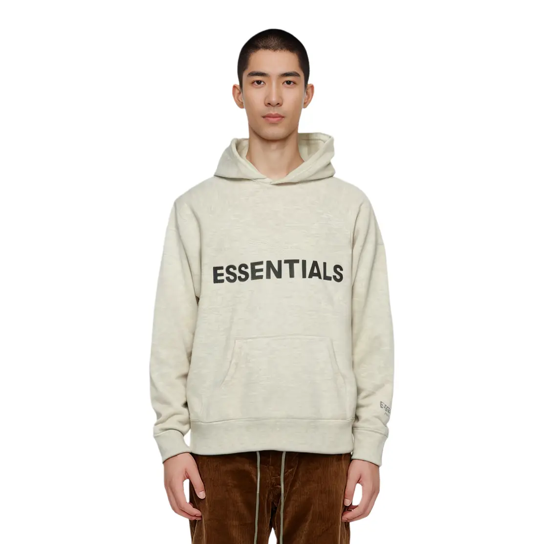 Толстовка с аппликацией логотипа Fear Of God Essentials, овсяный — фото 4