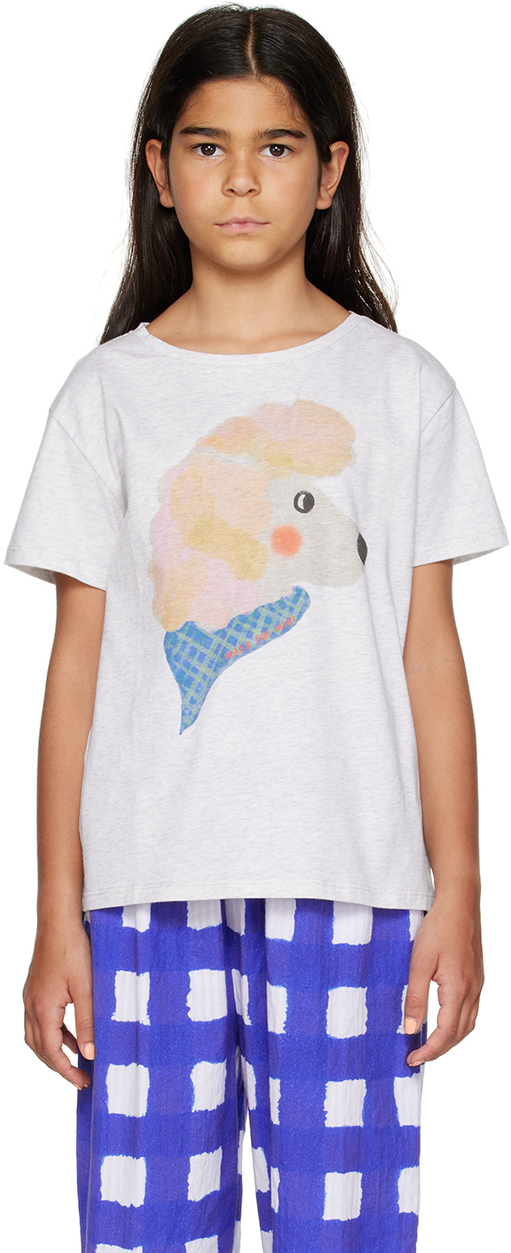 

Детская серая футболка Preppy Poodle maed for mini