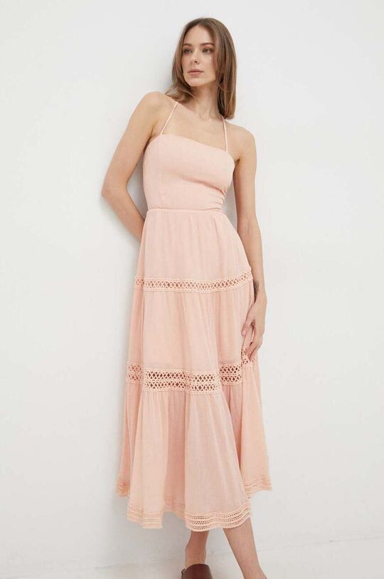 

Угадай хлопковое платье Guess, оранжевый