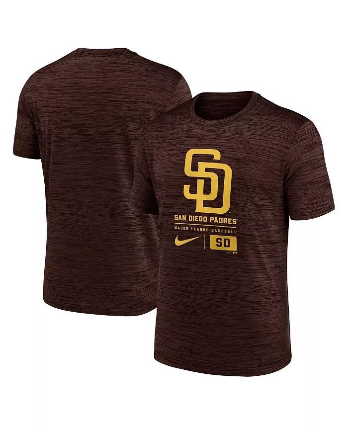 

Мужская коричневая футболка San Diego Padres с большим логотипом Velocity Nike