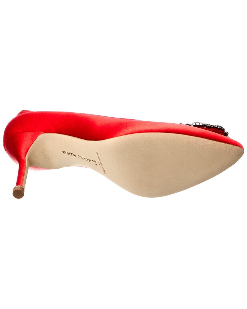 Атласные туфли Manolo Blahnik Hangisi 70, красный