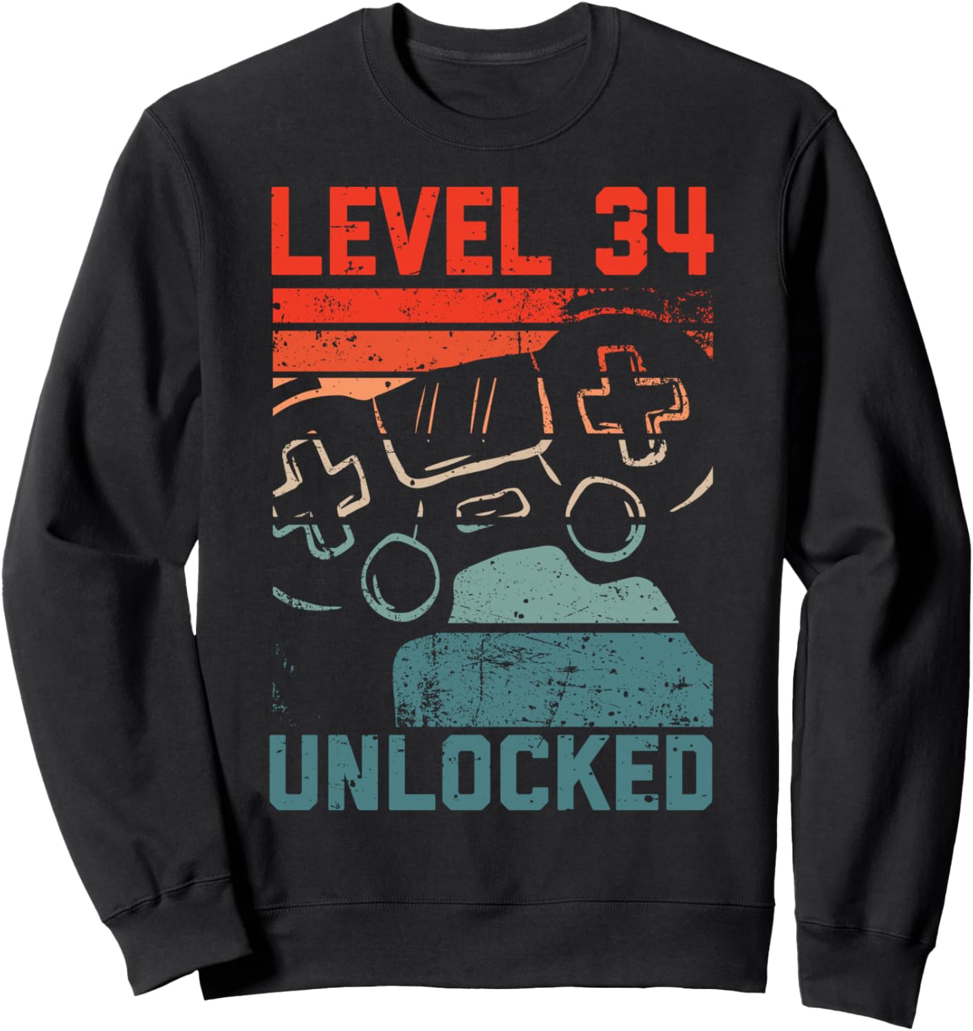 

Толстовка для мужчин «Уровень 34 разблокирован. Геймер. 34-й день рождения. Любители видеоигр» Video Game Lovers 34Th Men Boys Bday Retro Motifs, черный