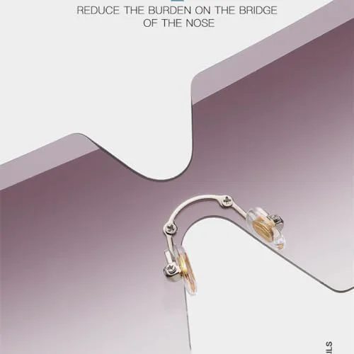 

Солнцезащитные очки без оправы большого размера, квадратной формы, винтажный стиль, градиентные прозрачные солнцезащитные очки, модель 2026 года MTZJH, C4