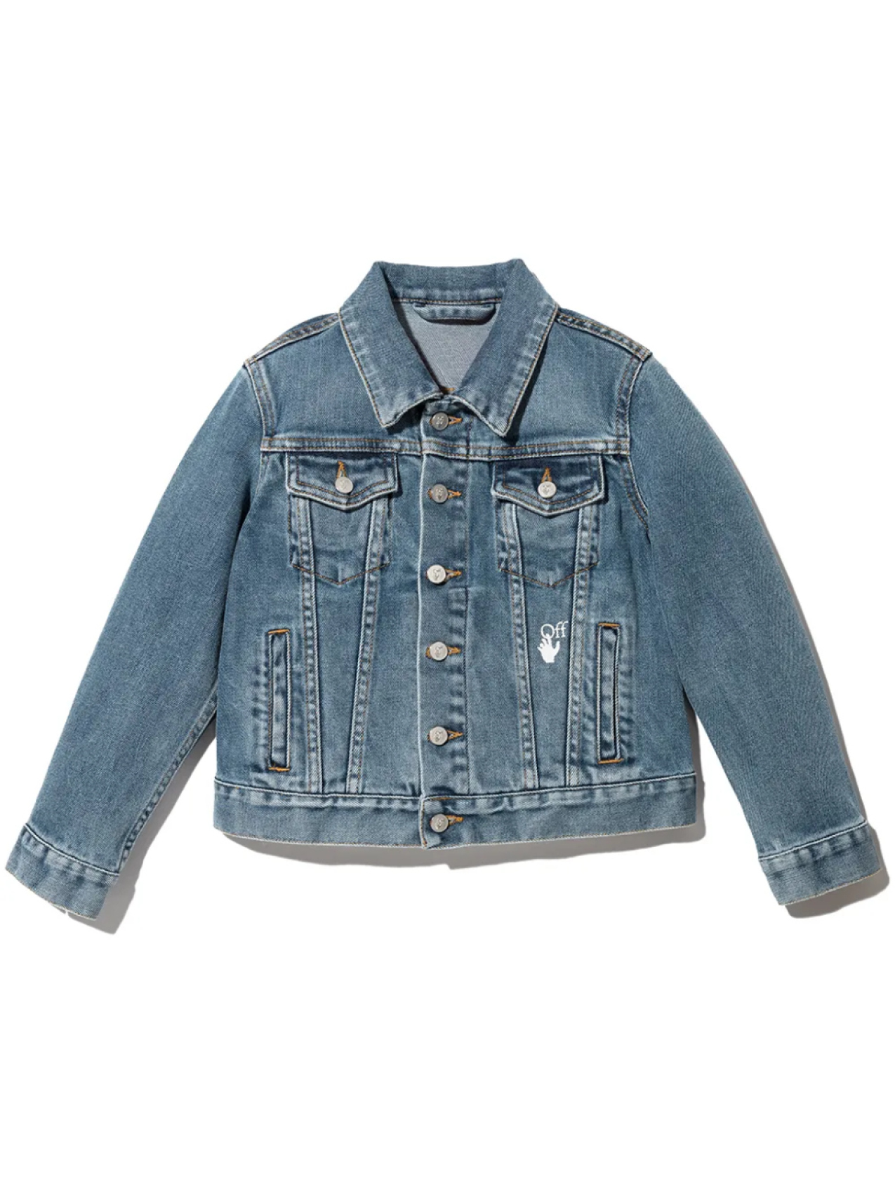 

Off-White Kids джинсовая куртка с логотипом Arrows, синий