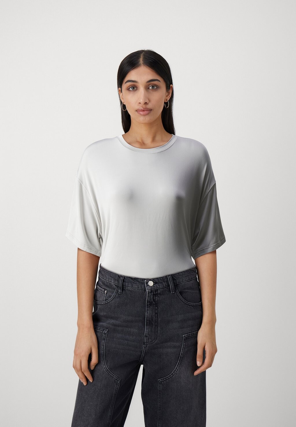 

Футболка базовая American Vintage, цвет silver
