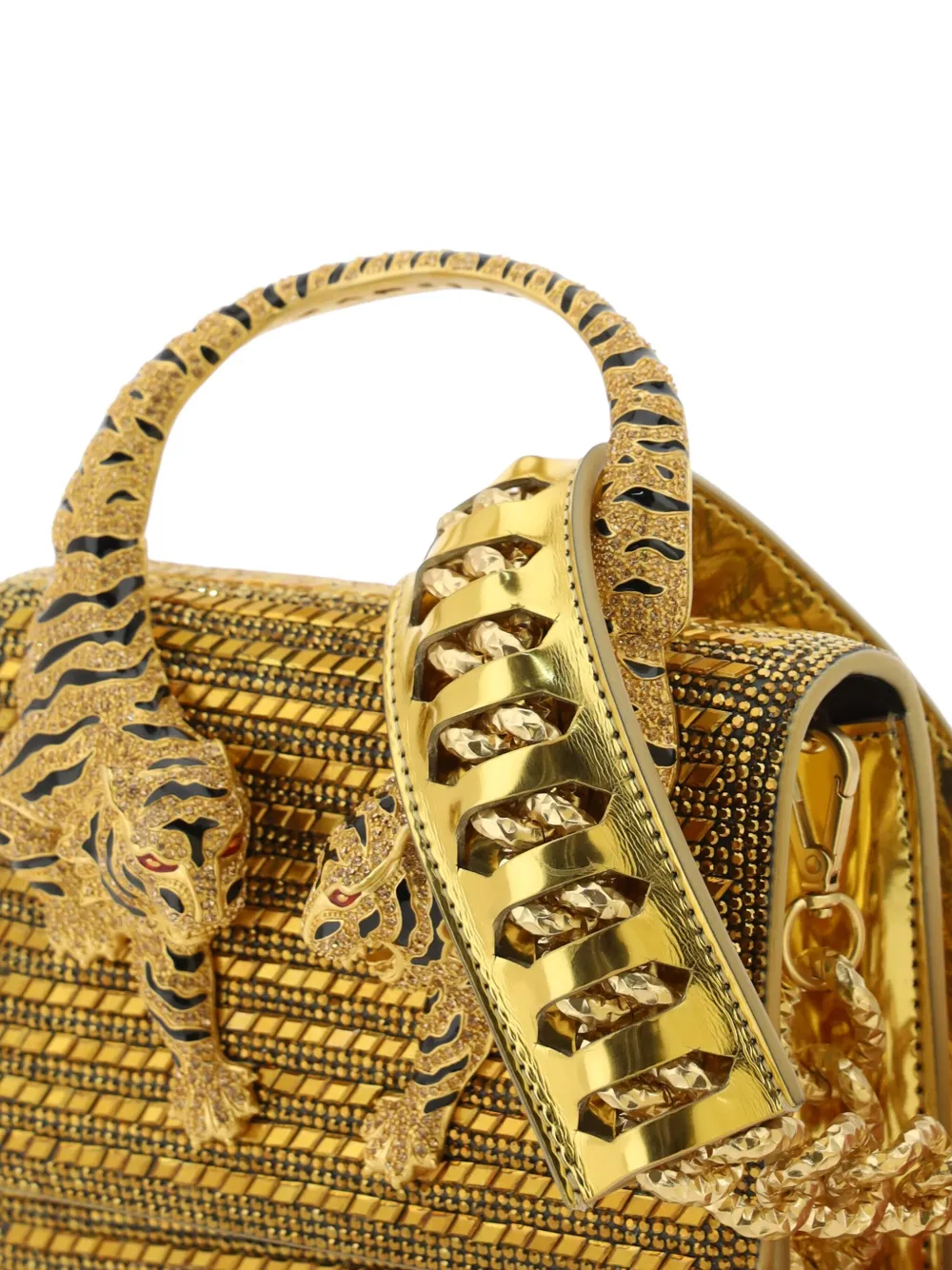 Маленькая сумка Roar с верхней ручкой Roberto Cavalli, золотой — фото 4