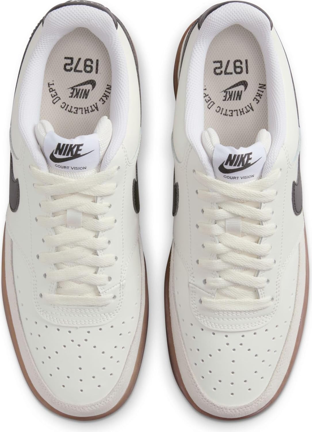 Кроссовки Nike Men Court Vision Lo, белый/черный/коричневый — фото 4
