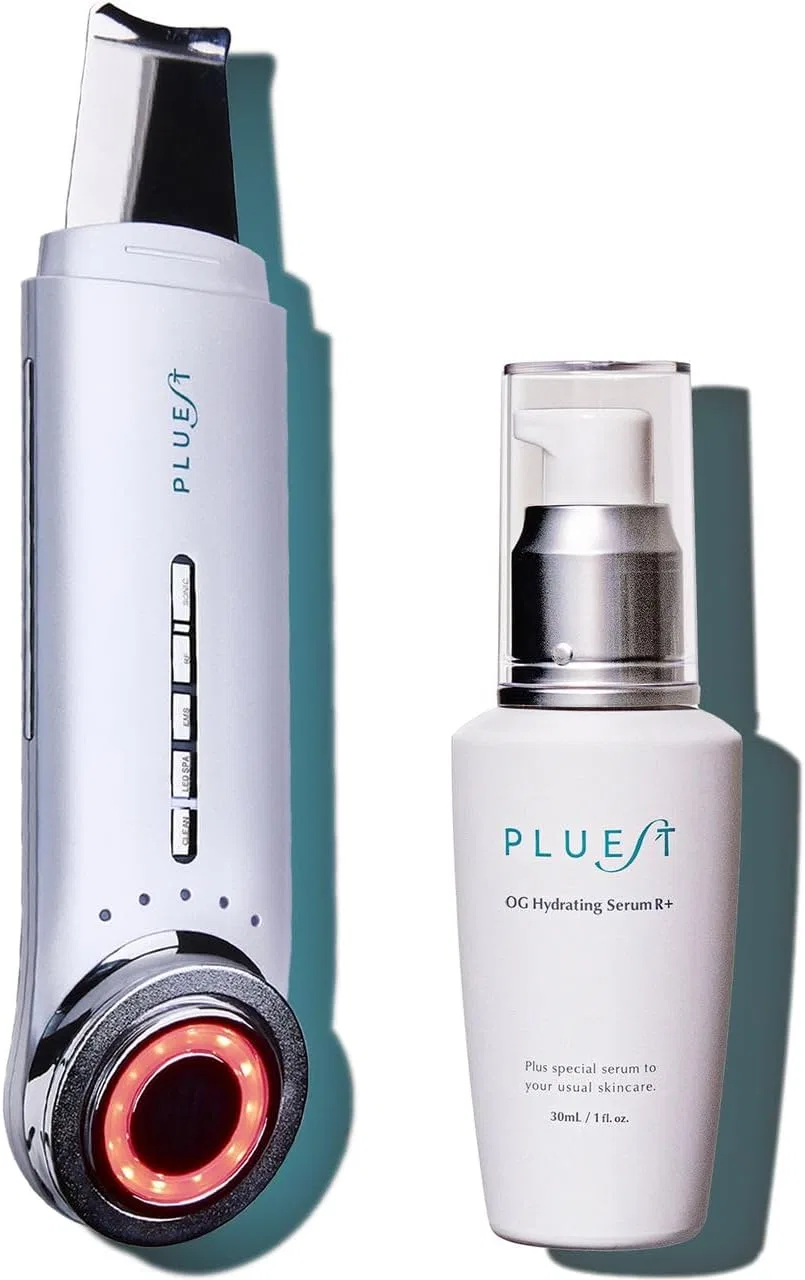 Многофункциональный прибор для лица PLUEST с сывороткой OG Hydrating Serum R+ Medicine, 2 предмета, белый