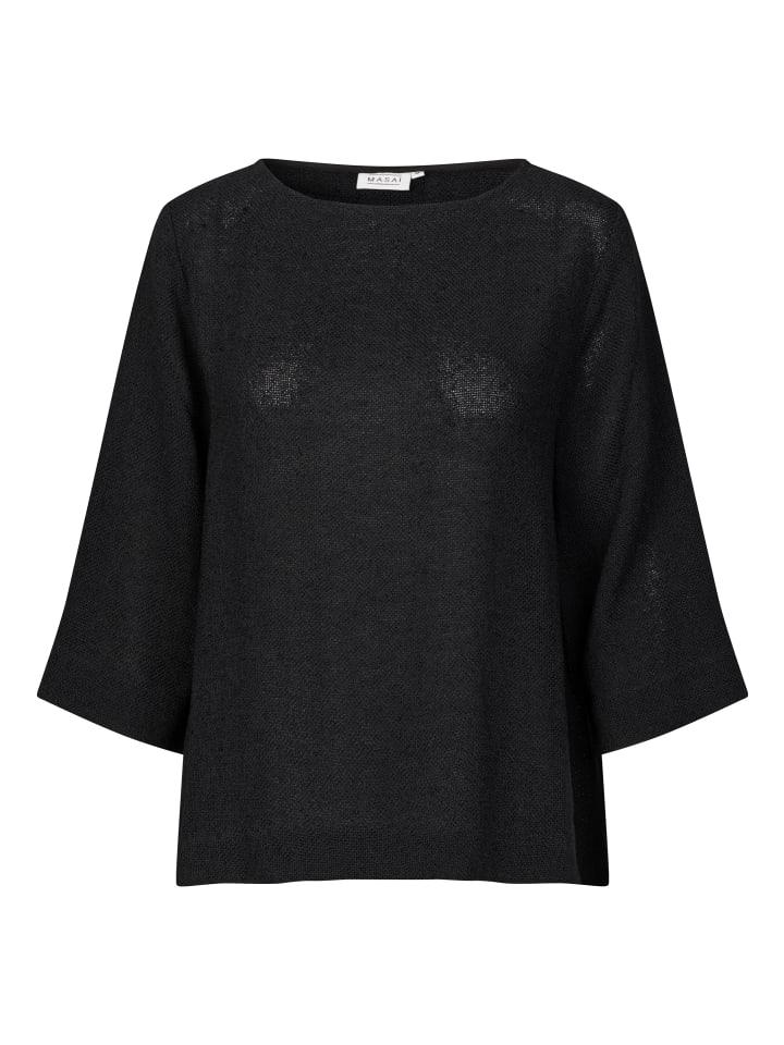 

Блузка MaDovinia свободного кроя с рукавами 3/4 черного цвета MASAI