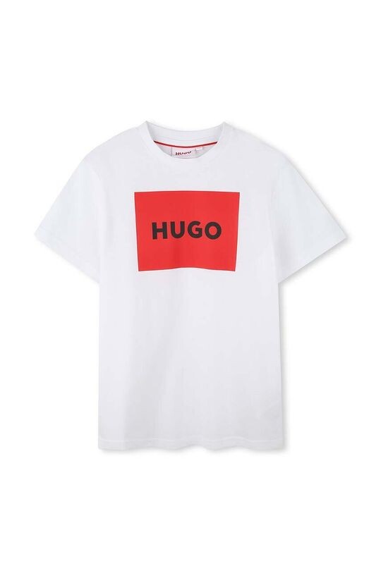 

Детская хлопковая футболка Hugo, белый
