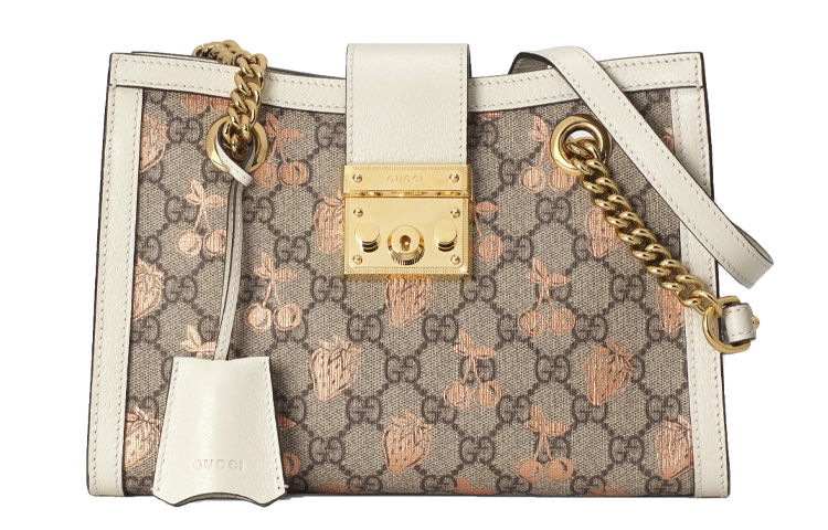 

GUCCI Сумка-шоппер Padlock Canvas с кожаной отделкой, женская, Ebony & White