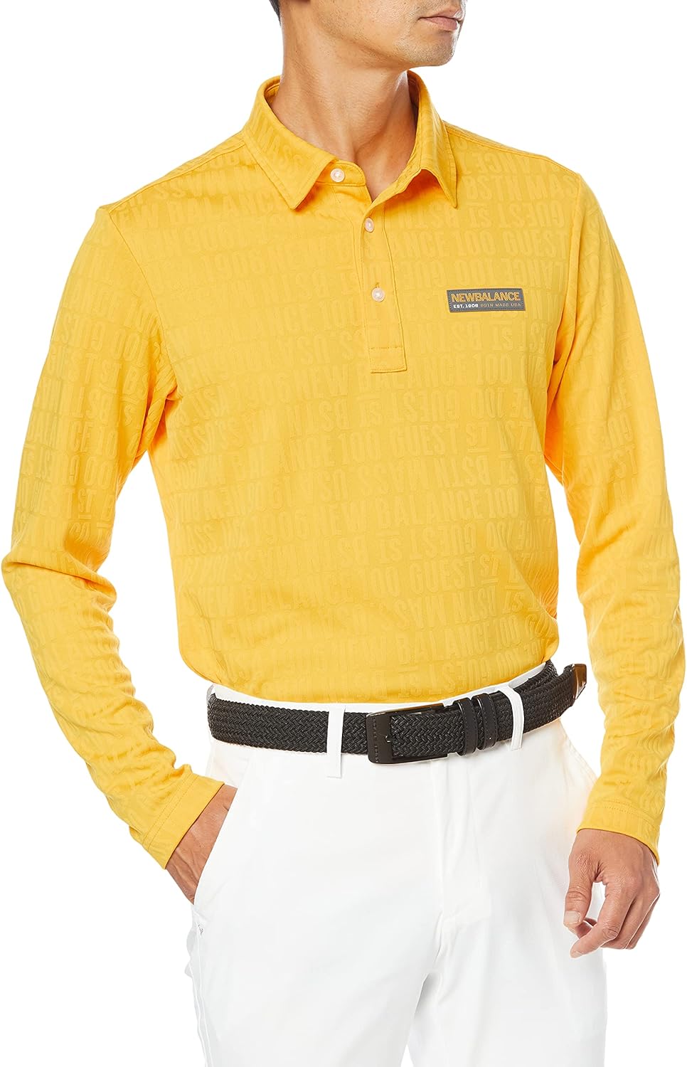 

Мужская поло-рубашка New Balance с длинным рукавом для гольфа (типографический принт) 012-1269004, оранжевый