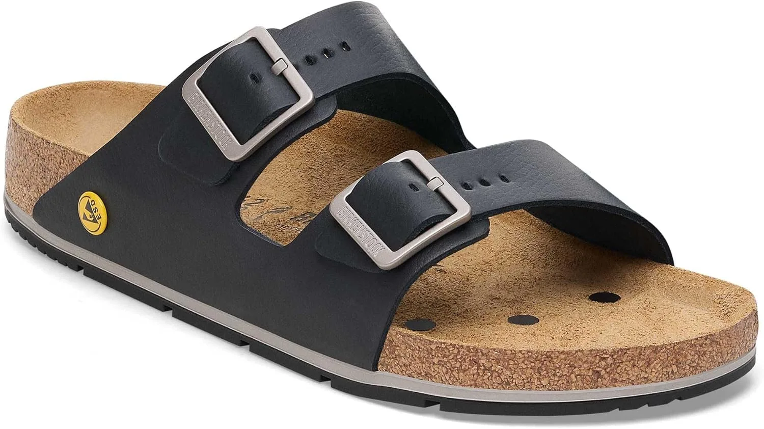 Сандалии Birkenstock Arizona Pro ESD для мужчин и женщин с эргономичной стальной подошвой, нескользящей подошвой и регулируемыми нитями, антистатические, черный