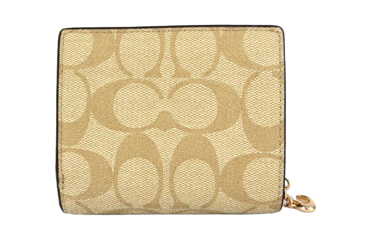 

COACH Кошелек женский классический из прорезиненной ткани с гладкой кожаной картхолдером