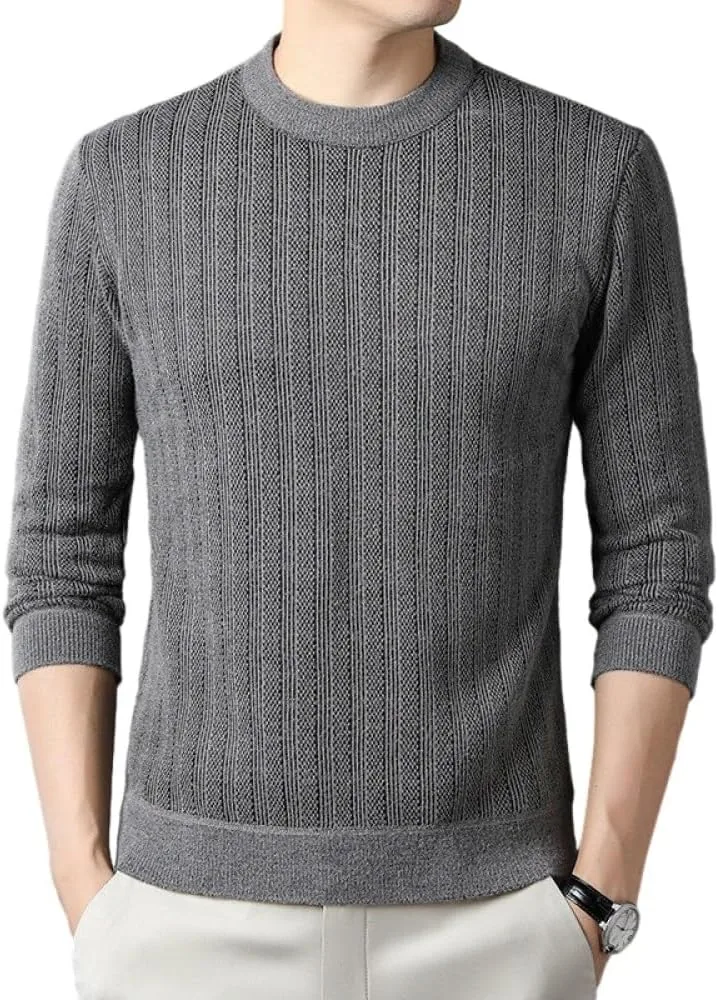 

Мужской пуловер — зимний свитер из флиса, свободный вязаный SWEPER