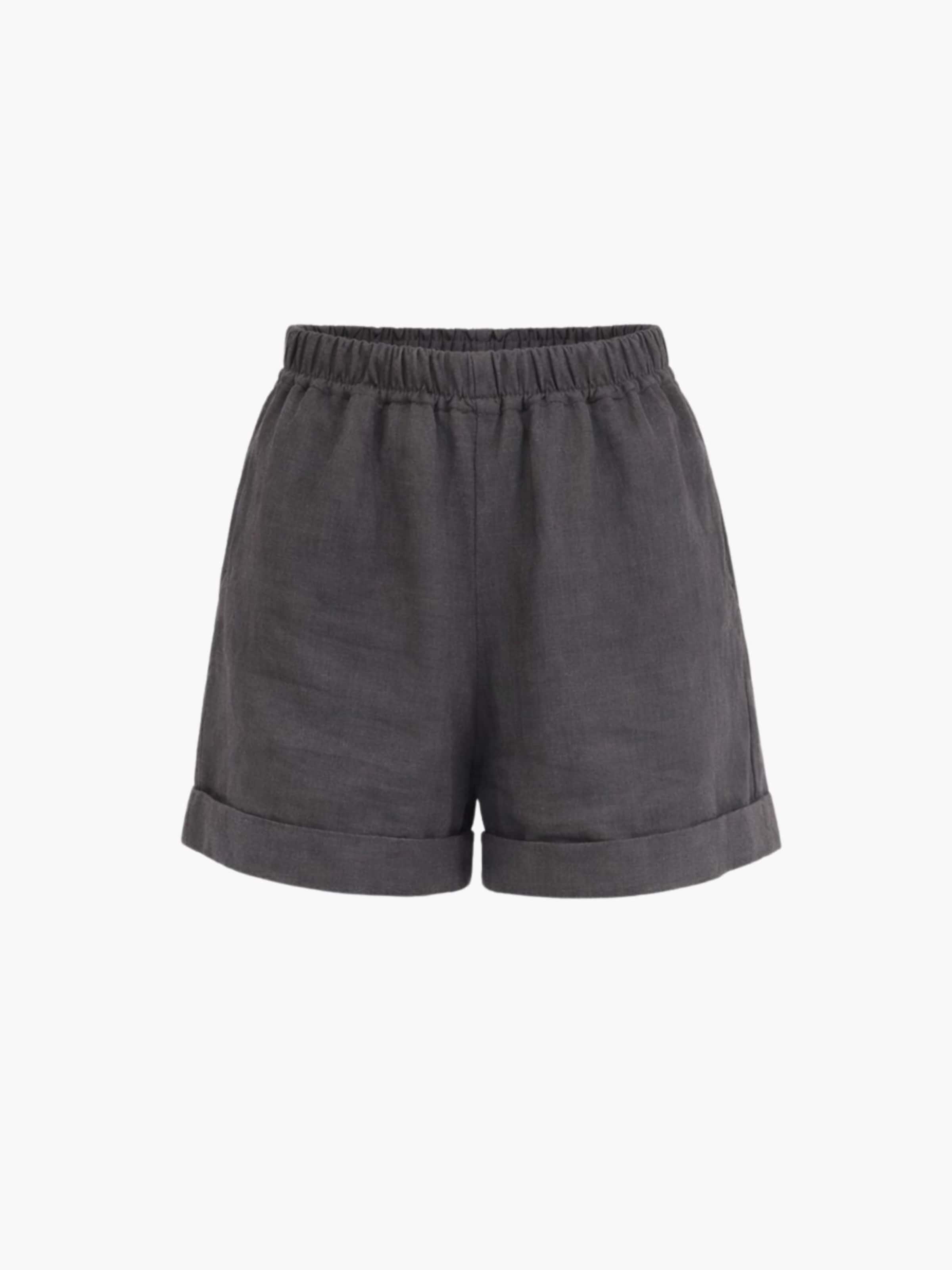 

AmourLinen Широкие шорты 'Mia' в темно-сером цвете