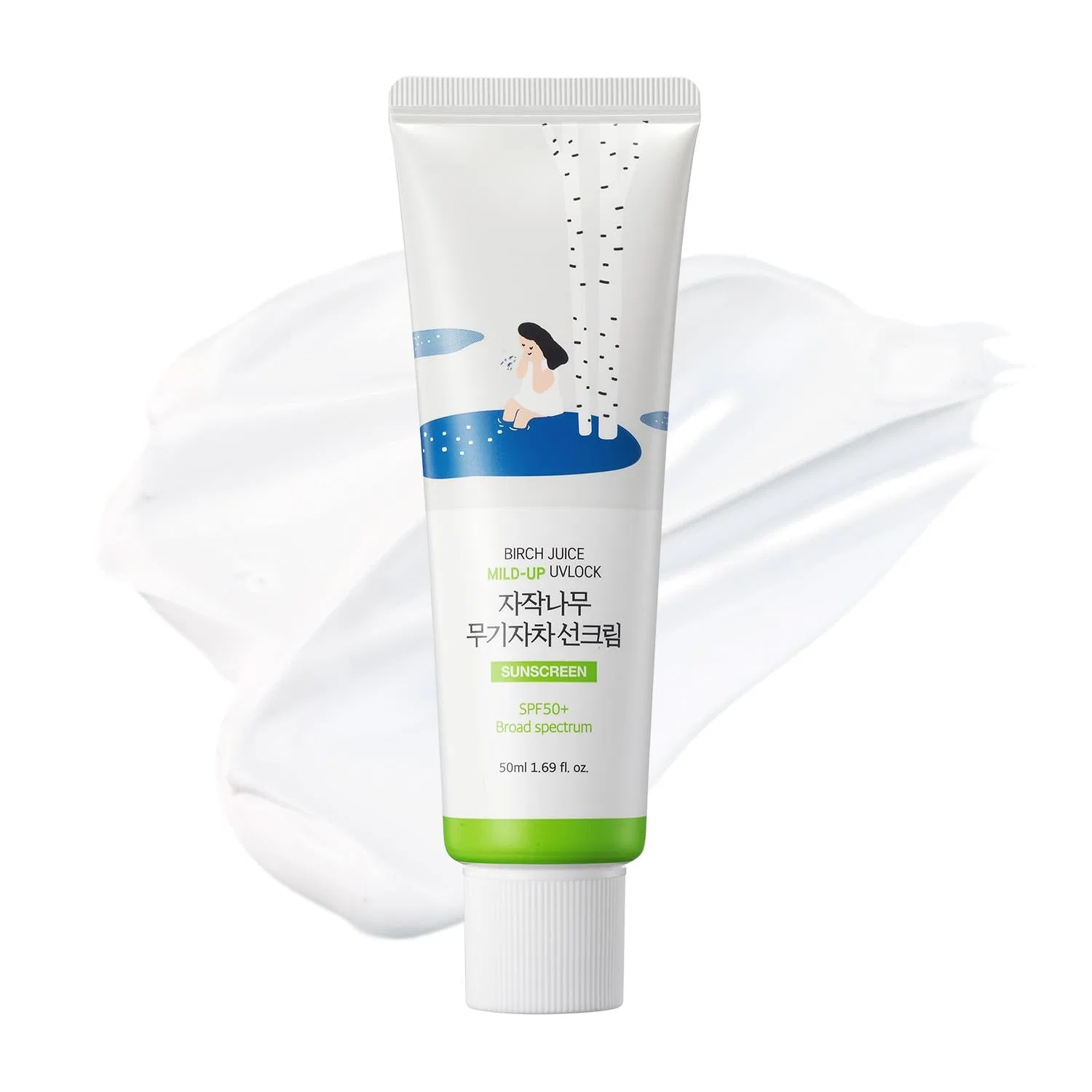 Увлажняющий солнцезащитный крем Birch Juice Moisturising Mild-Up Sunscreen 50 мл от Round Lab Round Lab