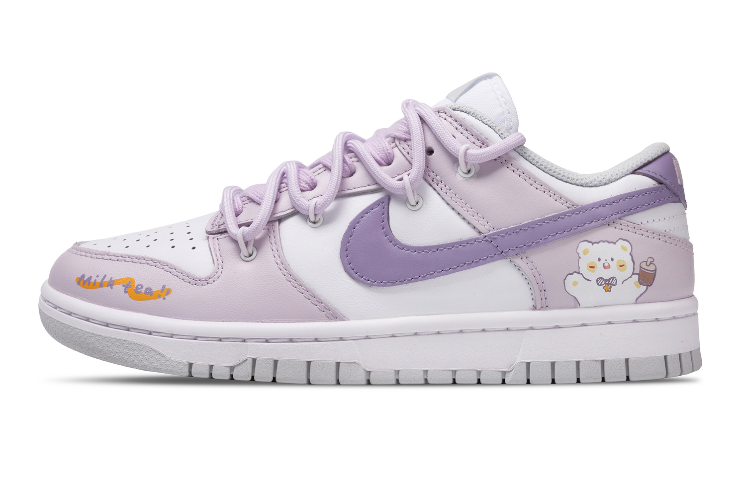 Nike Женские скейтерские кросcовки Dunk с противоскользящей подошвой и устойчивостью к истиранию, низкие, светло-лавандовые, цвет Light Lavender — фото 2