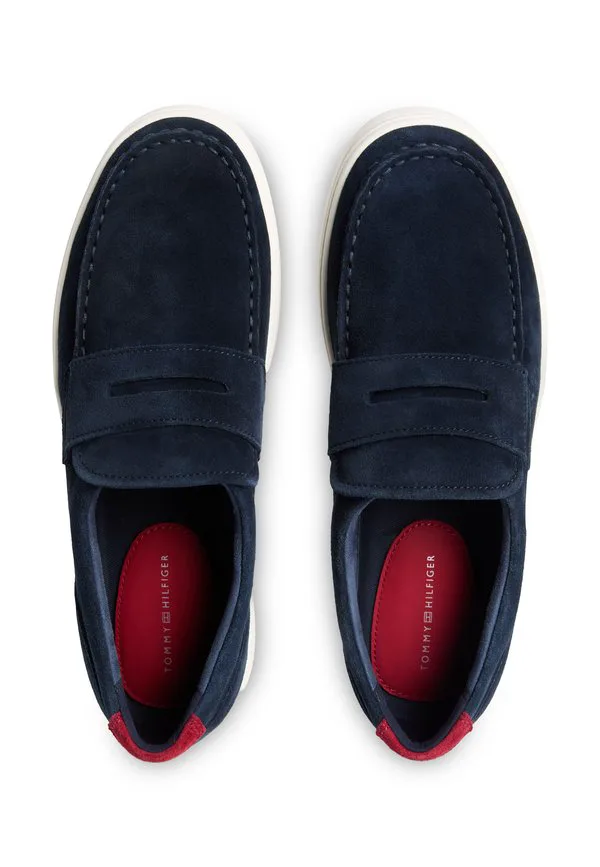 Легкие замшевые гибридные лоферы без шнурков Tommy Hilfiger, Navy Blue — фото 4
