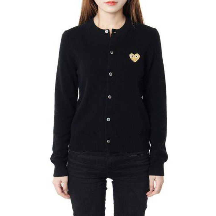 Кардиган (WMNS) COMME des GARCONS PLAY Cardigan Gold Emblem 'Black' AZ-N049-051-1, черный — фото 3