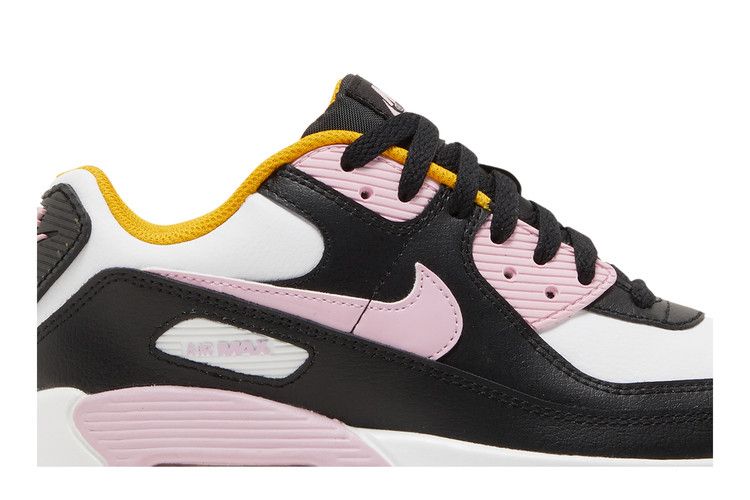 Кроссовки Nike Air Max 90 Leather GS 'Black Light Arctic Pink', черный — фото 3