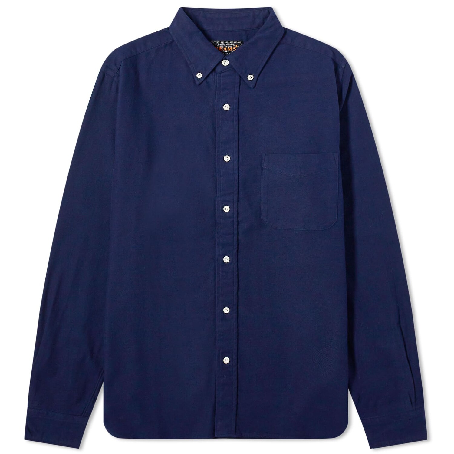 

Рубашка Beams Plus Button Down Solid Flannel, темно-синий