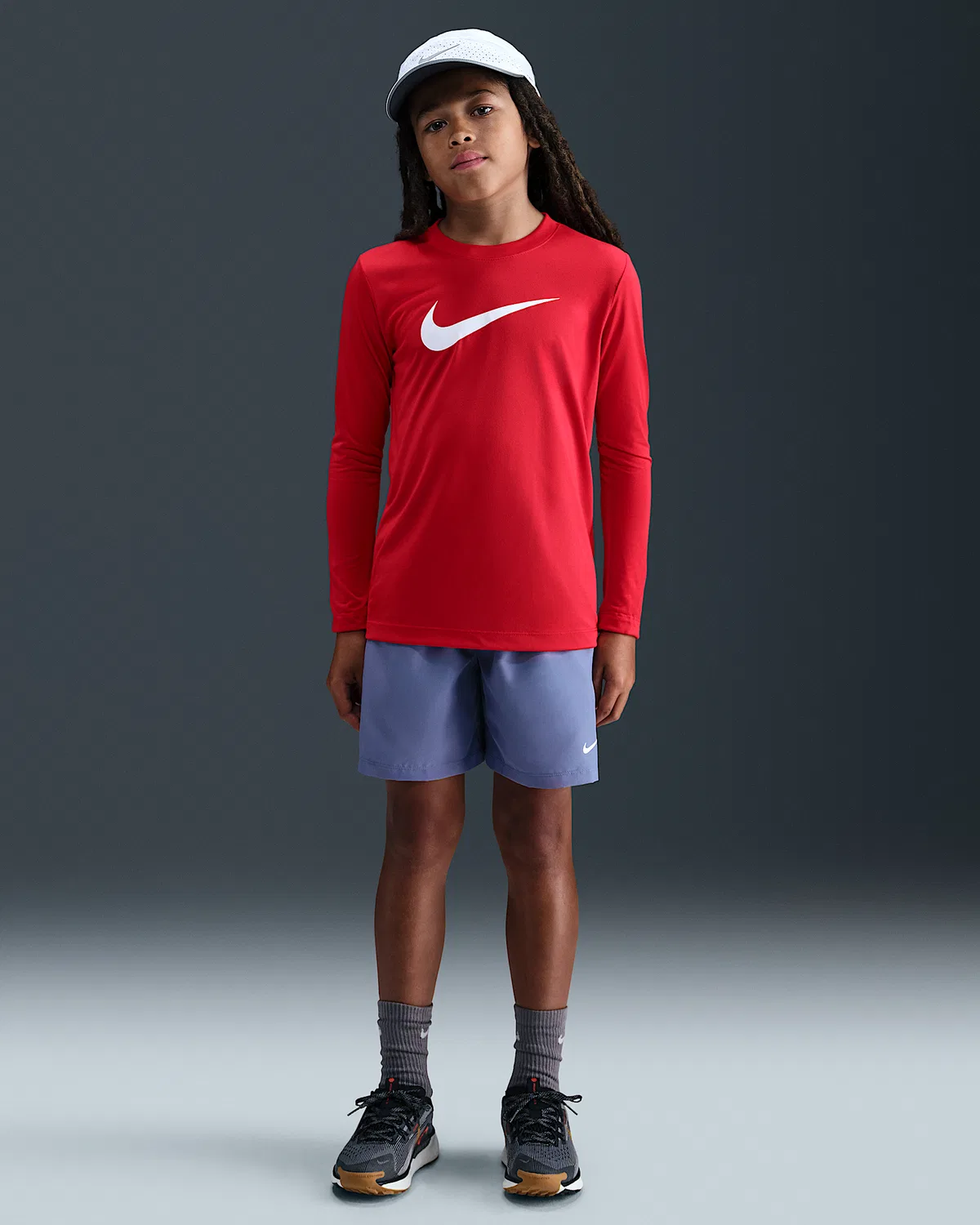 Детская футболка с длинным рукавом Nike Legend Dri-FIT, University Red/White — фото 4
