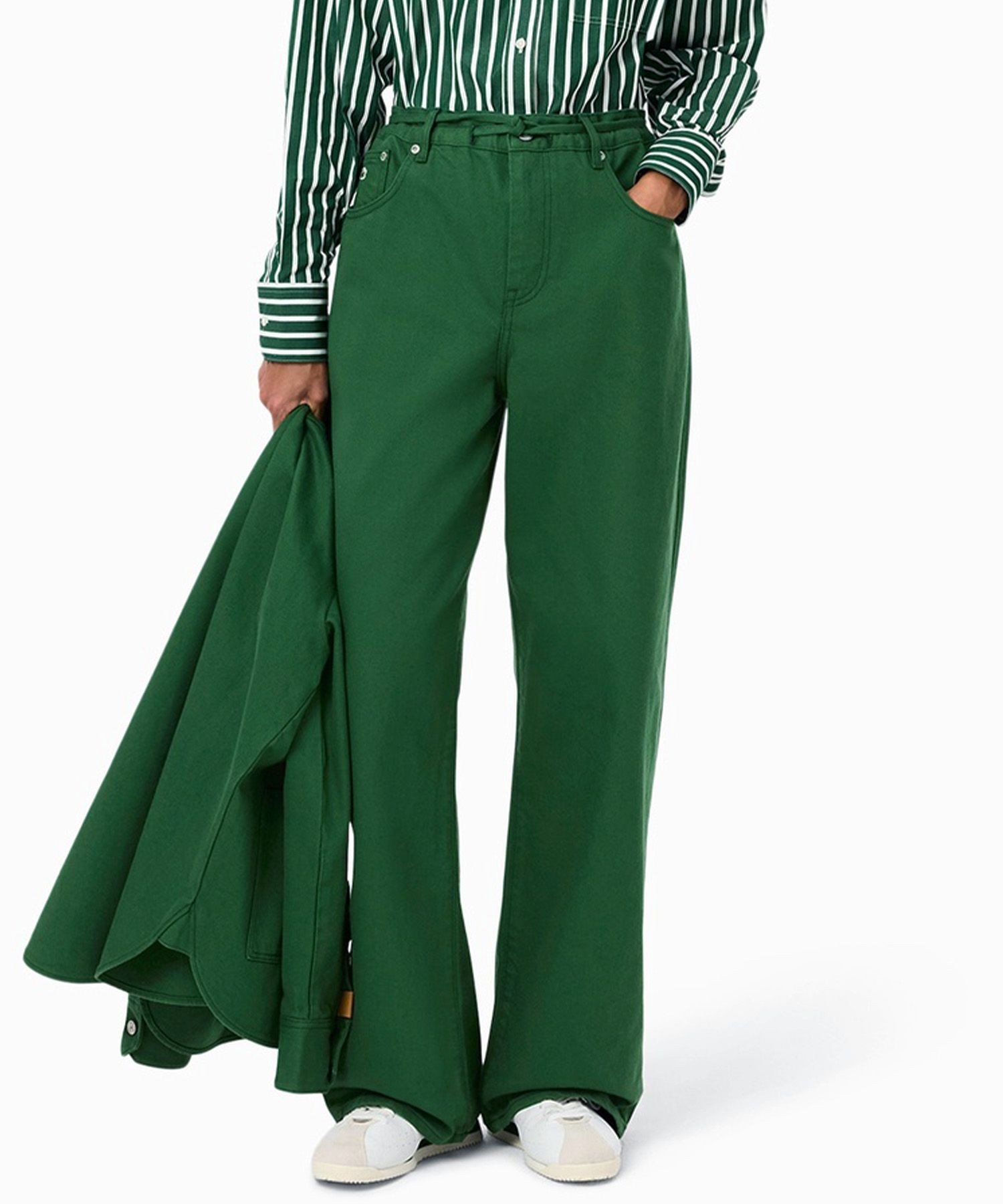 Джинсы LACOSTE Прямые широкие, Зеленый