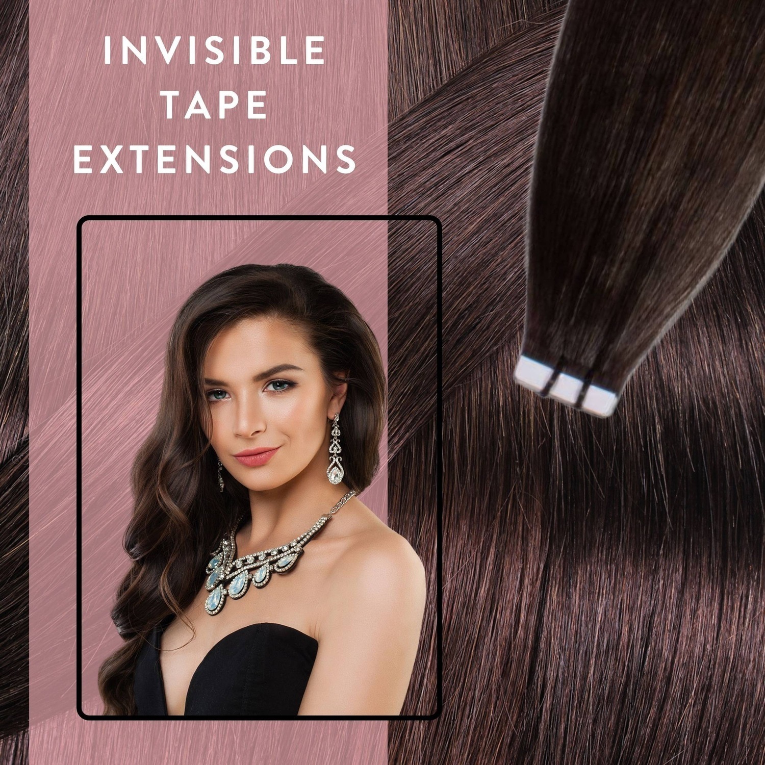 Накладные волосы invisible tape extensions premium echthaar #6/3 dunkelblond gold Hair2Heart, 60cm, количество 10 шт. — фото 2