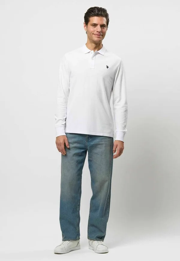 Рубашка-Поло с длинным рукавом umbrett U.S. Polo Assn., White — фото 2