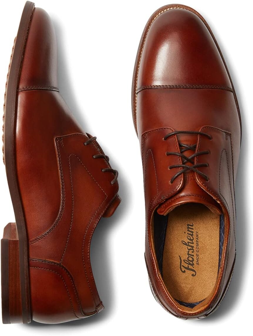 

Оксфорды Rucci Cap Toe Oxford Florsheim, цвет Cognac Smooth