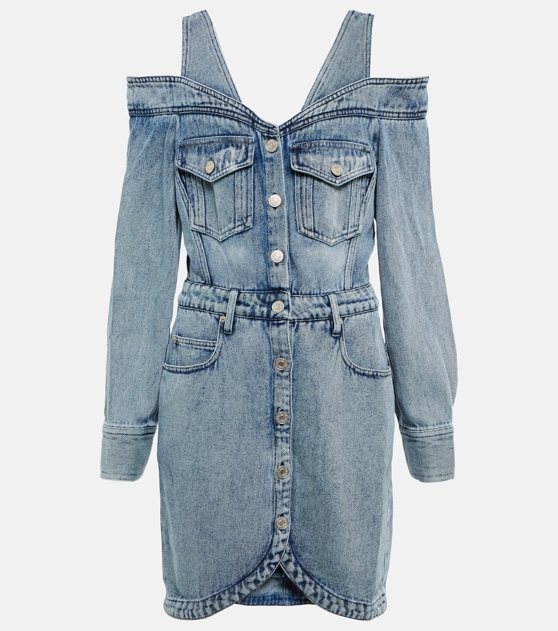 

Мини-платье из денима Pelonaga Isabel Marant, светло-синий